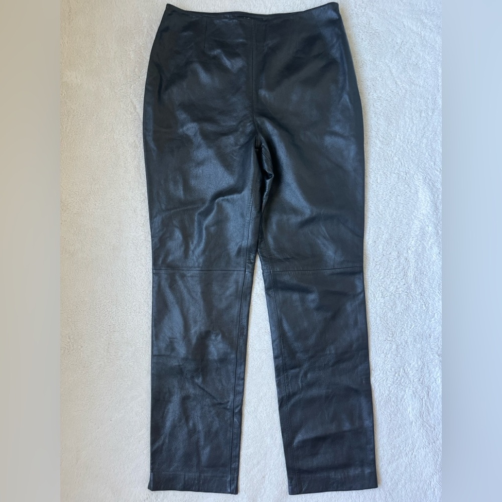 Vintage Valerie by Valerie Stevens Black Leather Trousers Women Size 10